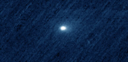 This colorized image, taken by the CaSSIS instrument aboard ESA’s Trace Gas Orbiter on October 3, 2025, shows the interstellar comet 3I/ATLAS. Image credit: ESA / TGO / CaSSIS.