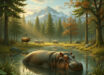 Radiocarbon dating reveals the mid-Weichselian presence of common hippos (Hippopotamus amphibius) in the Upper Rhine Graben in Germany. Image credit: Gemini AI.