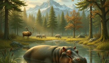 Radiocarbon dating reveals the mid-Weichselian presence of common hippos (Hippopotamus amphibius) in the Upper Rhine Graben in Germany. Image credit: Gemini AI.