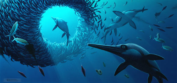 Life reconstruction of Xiphodracon goldencapensis. Image credit: Bob Nicholls.