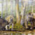 Megafaunal animals from Mammoth Cave about 50,000 years ago: the giant long-beaked echidna Murrayglossus hacketti, the giant kangaroo Procoptodon browneorum, the giant diprotodontid Zygomaturus trilobus, and the thylacine (Thylacinus cynocephalus). Image credit: Peter Schouten.