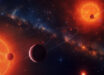 An artist’s impression of the binary stellar system TOI-2267. Image credit: Mario Sucerquia, University of Grenoble Alpes.