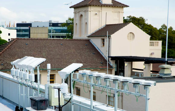 Experimental set-up on the roof of the Sydney Nanoscience Hub. Image credit: University of Sydney.