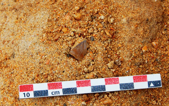 The 2.58-million-year-old stone tool from the site of Namorotukunan in Kenya. Image credit: Braun et al., doi: 10.1038/s41467-025-64244-x.