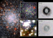 The image shows NGC 1866 superimposed with a false color image from the MUSE data cube, where the ionized shell of the planetary nebula Ka LMC 1 is seen as a red ring. The grayscale insets illustrate the different size of the ionized shells of singly ionized nitrogen [N II] and doubly ionized oxygen [O III]. The magnified Hubble image near the center of the ring reveals the presence of a pale blue star -- most probably the hot central star of Ka LMC 1. Image credit: AIP / M.M. Roth / NASA / ESA / Hubble.