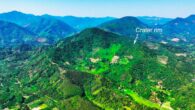 Panoramic aerial drone image of the Jinlin crater, taken on May 12, 2025. Image credit: Chen et al., doi: 10.1063/5.0301625.