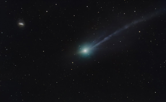 This image of the interstellar comet 3I/ATLAS was captured with the Celestron EdgeHD 800 telescope on November 16, 2025. Image credit: Satoru Murata.