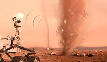 Detection of electric discharges in dust devils by the SuperCam instrument on board NASA’s Perseverance rover on Mars. Image credit: Nicolas Sarter.