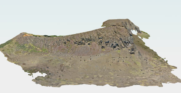 3D model of Rano Raraku quarry. Image credit: Lipo et al., doi: 10.1371/journal.pone.0336251.