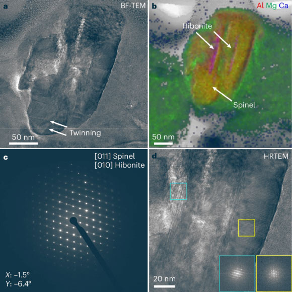 Characterization of a presolar spinel-hibonite grain from the asteroid Bennu. Image credit: Nguyen et al., doi: 10.1038/s41550-025-02688-3.