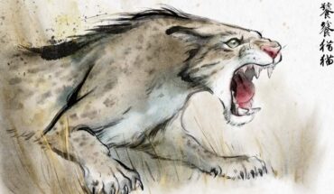 Life reconstruction of Taotienimravus songi in Chinese painting style. Image credit: Yuefeng Song.