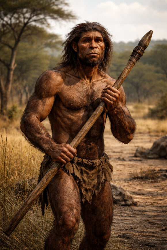 Reconstruction of Homo erectus.