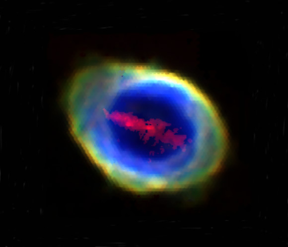 A composite image of the Ring Nebula constructed from four WEAVE/LIFU emission-line images. Image credit: Wesson et al., doi: 10.1093/mnras/staf2139.
