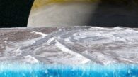 This artist’s concept depicts a cutaway view showing Europa’s ice shell. Image credit: NASA / JPL-Caltech / SwRI / Koji Kuramura / Gerald Eichstädt.