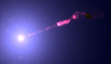 This Webb/NIRCam image shows a cosmic jet in Messier 87. Image credit: Jan Röder / Maciek Wielgus / Joseph B. Jensen / Gagandeep S. Anand / R. Brent Tully.