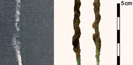 Original photograph of the Badari drill published in 1927 by Guy Brunton (left) and the actual artifact. Image credit: Martin Odler & Jiří Kmošek, doi: 10.1553/AEundL35s289.