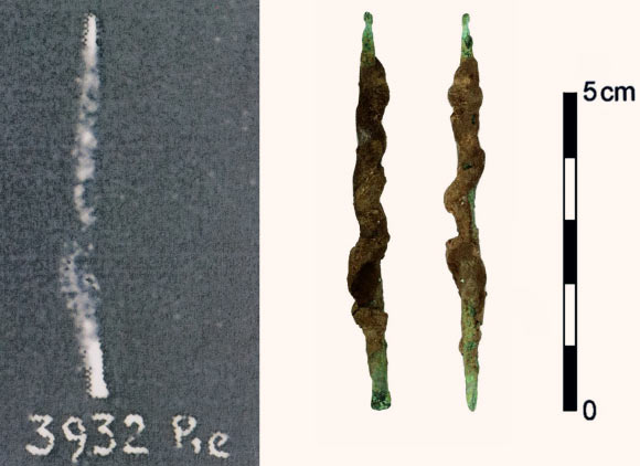 Original photograph of the Badari drill published in 1927 by Guy Brunton (left) and the actual artifact. Image credit: Martin Odler & Jiří Kmošek, doi: 10.1553/AEundL35s289.