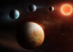 An artist’s impression of the four-planet system around LHS 1903. Image credit: ESA / ATG Europe.