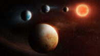 An artist’s impression of the four-planet system around LHS 1903. Image credit: ESA / ATG Europe.