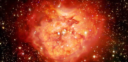 This composite image shows the heart-shaped Cocoon Nebula: X-ray data from Chandra reveal a cluster of new stars that are just poking through the stunning nebula; optical light data from astrophotographers Michael Adler and Barry Wilson, as well as infrared light data from WISE mission are also included. Image credit: NASA / CXC / SAO / JPL / Caltech / WISE / M. Adler / B. Wilson / L. Frattare.