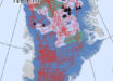 Location of large plume-like structures (triangles) hidden deep within the Greenland Ice Sheet. Image credit: Leysinger Vieli et al., doi: 10.1038/s41467-018-07083-3 / Law et al., doi: 10.5194/tc-20-1071-2026.