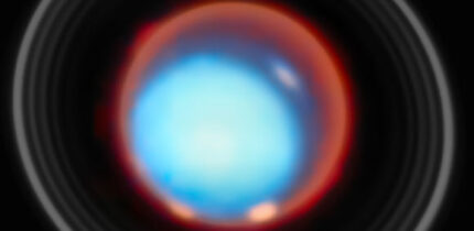 Tiranti et al. mapped the vertical structure of Uranus’ upper atmosphere, uncovering how temperature and charged particles vary with height across the planet. Image credit: NASA / ESA / CSA / Webb / STScI / P. Tiranti / H. Melin / M. Zamani, ESA & Webb.