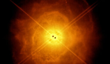 Tomassini et al. characterized the physical and morphological properties of the binary system AFGL 4106, which is composed of two evolved massive stars. Image credit: ESO / Tomassini et al.