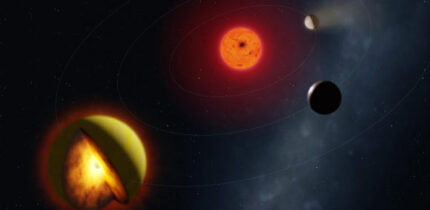 An artist’s impression of the planetary system L 98-59. Image credit: Mark A. Garlick / markgarlick.com.