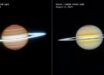 These Webb (left) and Hubble (right) images reveal Saturn in infrared and visible light. Image credit: NASA / ESA / CSA / STScI / A. Simon, NASA-GSFC / M. Wong, University of California / J. DePasquale, STScI.