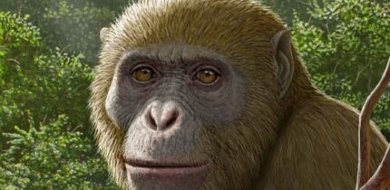 Life reconstruction of Masripithecus moghraensis. Image credit: Mauricio Antón.