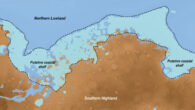 Illustration taken from orbiter data identifying the coastal shelf region on Mars; analogous features on Earth are signatures of our global oceans, and only form over long periods of time. Image credit: A. Zaki.