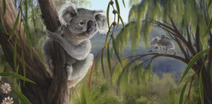 Reconstruction of Phascolarctos sulcomaxilliaris. Image credit: Nellie Pease.