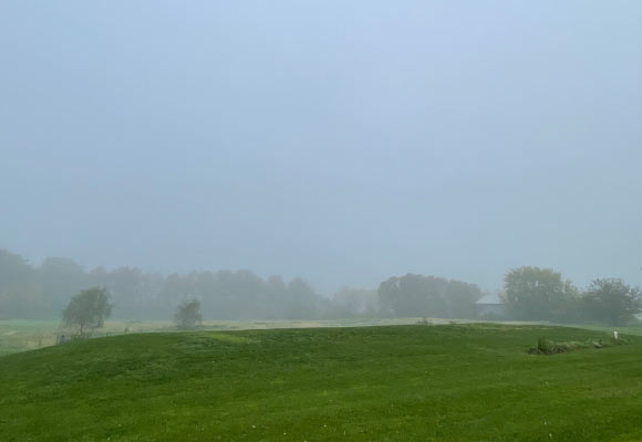 A foggy field in Pennsylvania has a little secret: its suspended water droplets form a habitat for helpful bacteria that eat air toxins. Image credit: Thi Thuong Thuong Cao.