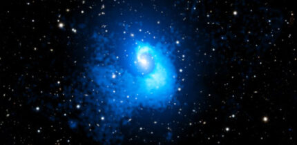 This composite image combines both the original X-ray and the subtracted X-ray images of the deep Chandra observations of Abell 2029. Image credit: NASA / CXC / CfA / Watson et al. / PanSTARRS / SAO / N. Wolk / P. Edmonds.