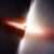 Radio signal from the quasar TXS 2005+403 travels roughly 10 billion light-years to reach Earth, traversing the Cygnus region, one of the most turbulent and scattering environments in the Milky Way Galaxy. On the left, this artist’s conception shows the quasar as it truly appears, with a bright accretion disk and jets blasting into the Galaxy like a beacon through the darkness. On the right, we see how turbulent gas distorts scientists’ view of the quasar in much the same way heat haze from a fire warps our view of the objects behind it. Image credit: Melissa Weiss / CfA.