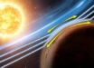An artistic representation of the Zwan-Wolf effect at Mars, as observed by NASA’s MAVEN mission. Image credit: LASP / CU Boulder.
