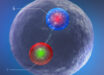 An artist’s impression of the Bc*+ meson. Image credit: Daniel Dominguez / CERN.