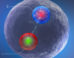 An artist’s impression of the Bc*+ meson. Image credit: Daniel Dominguez / CERN.