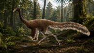Life restoration of Quipalong henanesnsis, an ornithomimosaurian dinosaur that lived in what is now China during the Maastrichtian age of the Late Cretaceous, between 72 and 67 million years ago. Image credit: PaleoNeolitic / Sci.News.