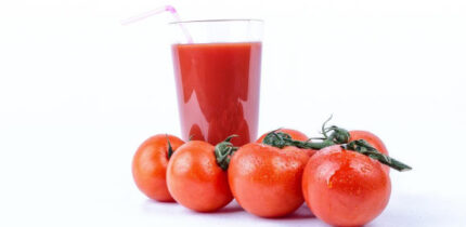 Tomato-soy juice contains high levels of lycopene and soy isoflavones.