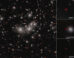 This Webb/NIRCam image shows the little red dot Abell2744-QSO1, magnified and triply imaged by galaxy cluster Abell 2744. Image credit: NASA / ESA / CSA / Lukas Furtak, Ben-Gurion University / Alyssa Pagan, STScI.