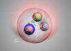 An artist’s impression of the doubly charmed Ωcc⁺ baryon. Image credit: Daniel Dominguez / CERN.