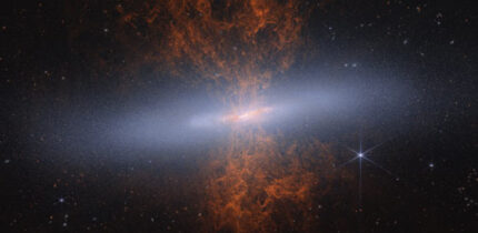 This Webb image shows the edge-on spiral galaxy Messier 82. Image credit: NASA / ESA / CSA / Adam Smercina, STScI, Tufts / Thomas Williams, University of Manchester / Alyssa Pagan, STScI.