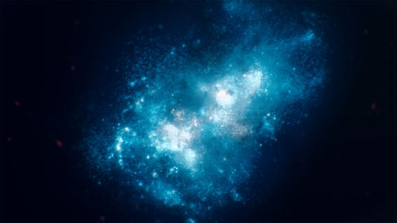 Hubble Detects Ultraviolet Light from Tiny Starburst Galaxy in Early Universe
