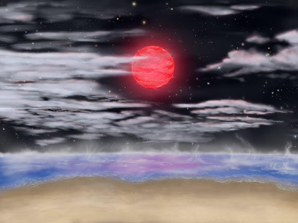 An artist’s conception of the view from the surface of Gliese 3378b. Image credit: Nikolai Berman / UC Irvine.