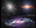 The ground-based image of Centaurus A from ESO (top left) puts the near-infrared and mid-infrared views from Webb into context. Image credit: ESO / NASA / ESA / CSA / STScI / A. Pagan, STScI.