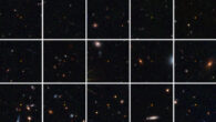This collage shows 15 of the 31 newly discovered quasars by ESA’s Euclid space telescope. EUCL J172902.75+641018.1 and EUCL J125308.55+705432.3 are visible on the first row, the first and second from the left, respectively. Image credit: ESA / Euclid / Euclid Consortium / NASA / Euclid Science Ground Segment / Antoine Basset, CNES.