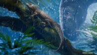 A landscape from the Late Triassic of southern Brazil showing Cargninia enigmatica being observed by the sauropodomorph dinosaur Macrocollum itaquii. Image credit: Marcio L. Castro.