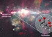 This composite image of the Milky Way’s central region shows the location of the molecular cloud G+0.693-0.027. Image credit: Ashley Barnes / Izaskun Jiménez-Serra / Juan García de la Concepción.