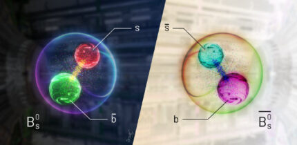 Neutral beauty mesons can turn into their own antimatter opposite and back again. Image credit: Ansar Iqbal / CMS.